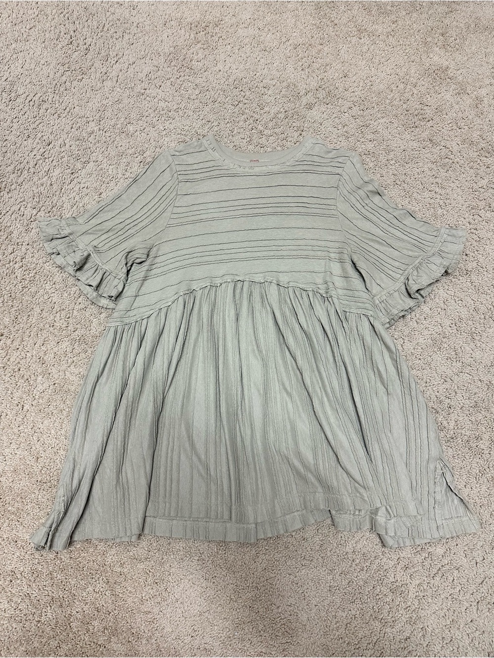 Free People Sage Knit Babydoll Top
